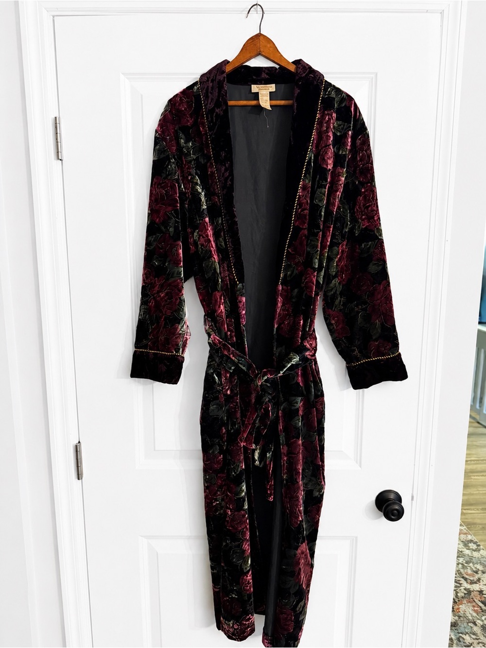 Vintage Victoria’s Secret Gold Label Burnout Velvet Floral Duster Robe M/L